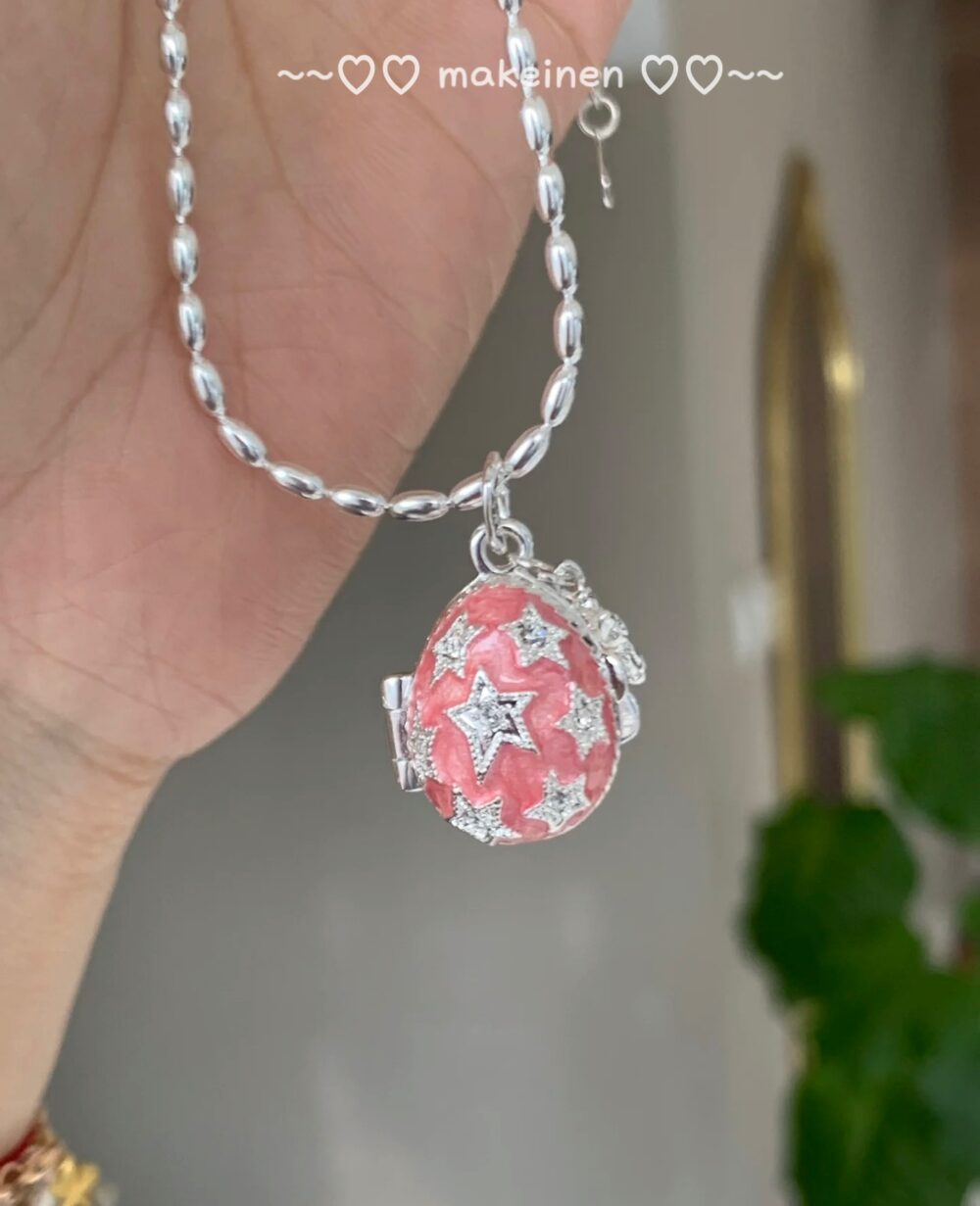 Enamel Sweetheart Egg Necklace 10
