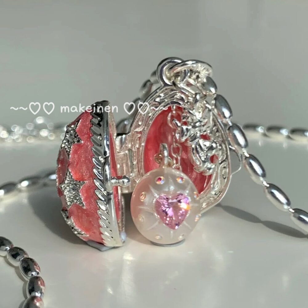 Enamel Sweetheart Egg Necklace 11