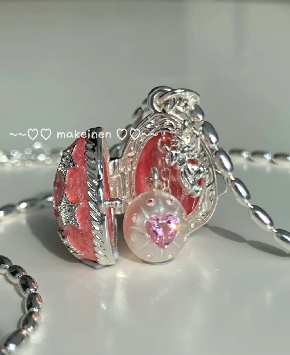 Enamel Sweetheart Egg Necklace 11