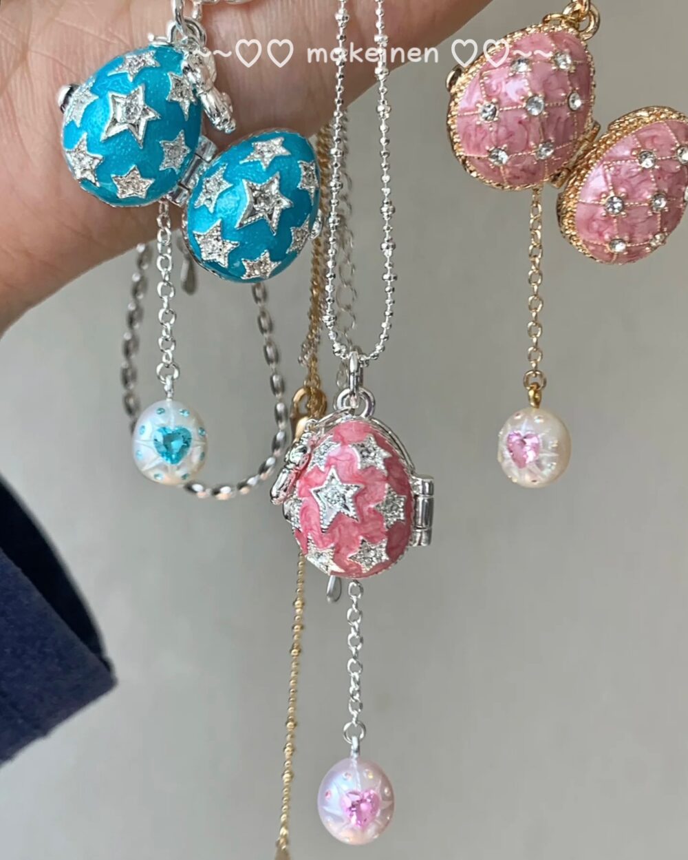 Enamel Sweetheart Egg Necklace 6