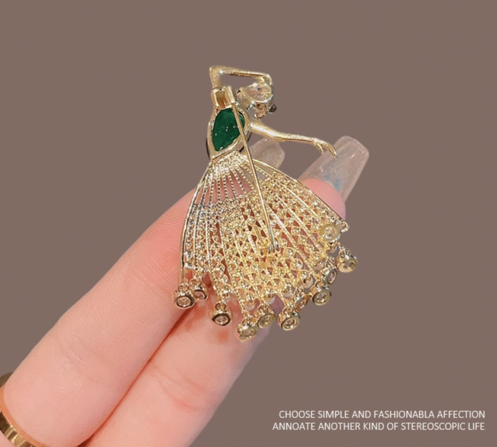 Ballet Dancer Rhinestone Brooch3