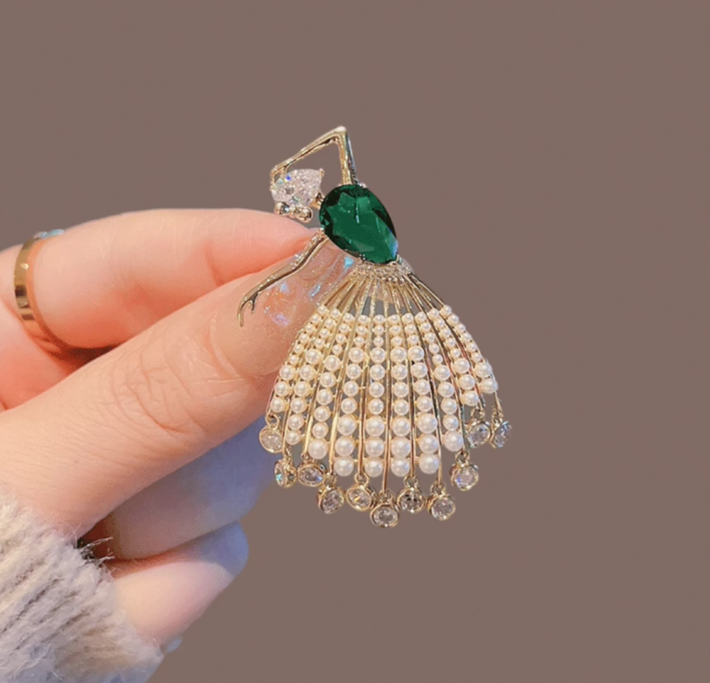 Ballet Dancer Rhinestone Brooch5