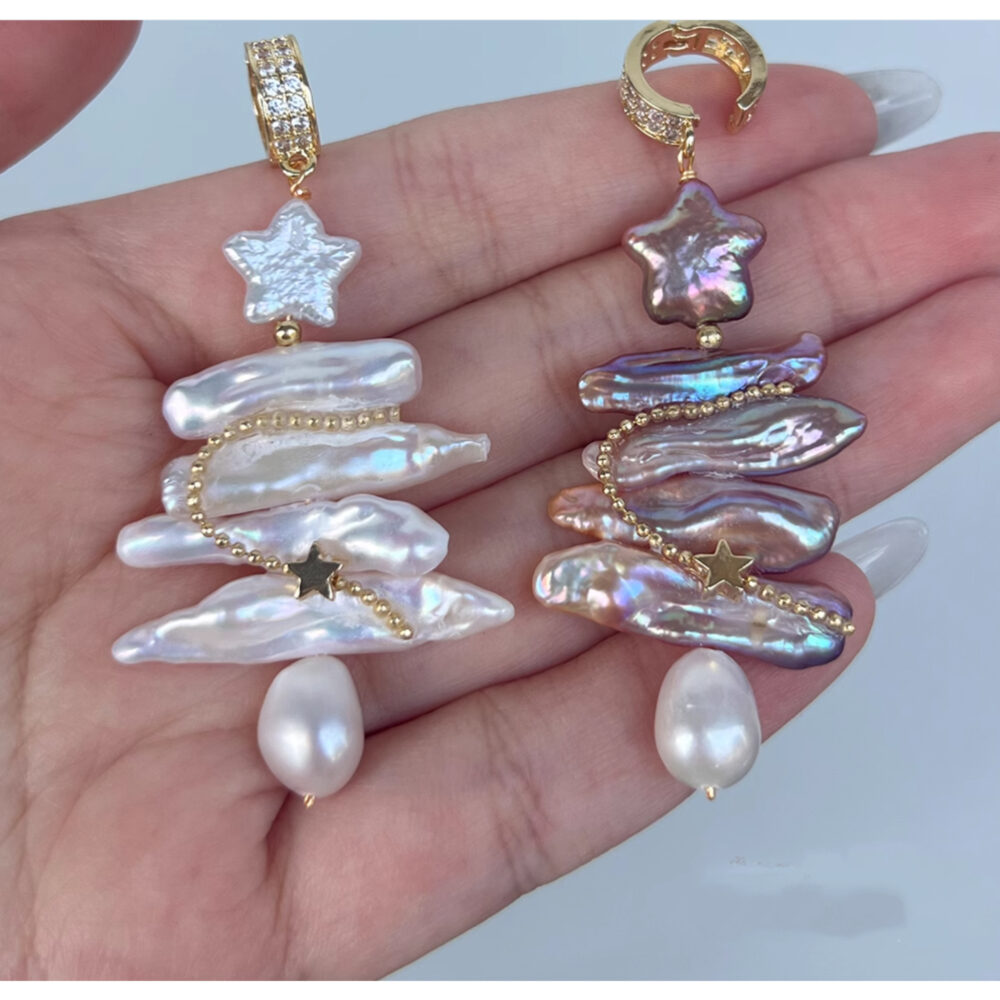 Baroque Christmas Tree Pearl Pendant2
