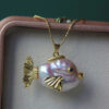 Colorful fish baroque pearl pendant 3