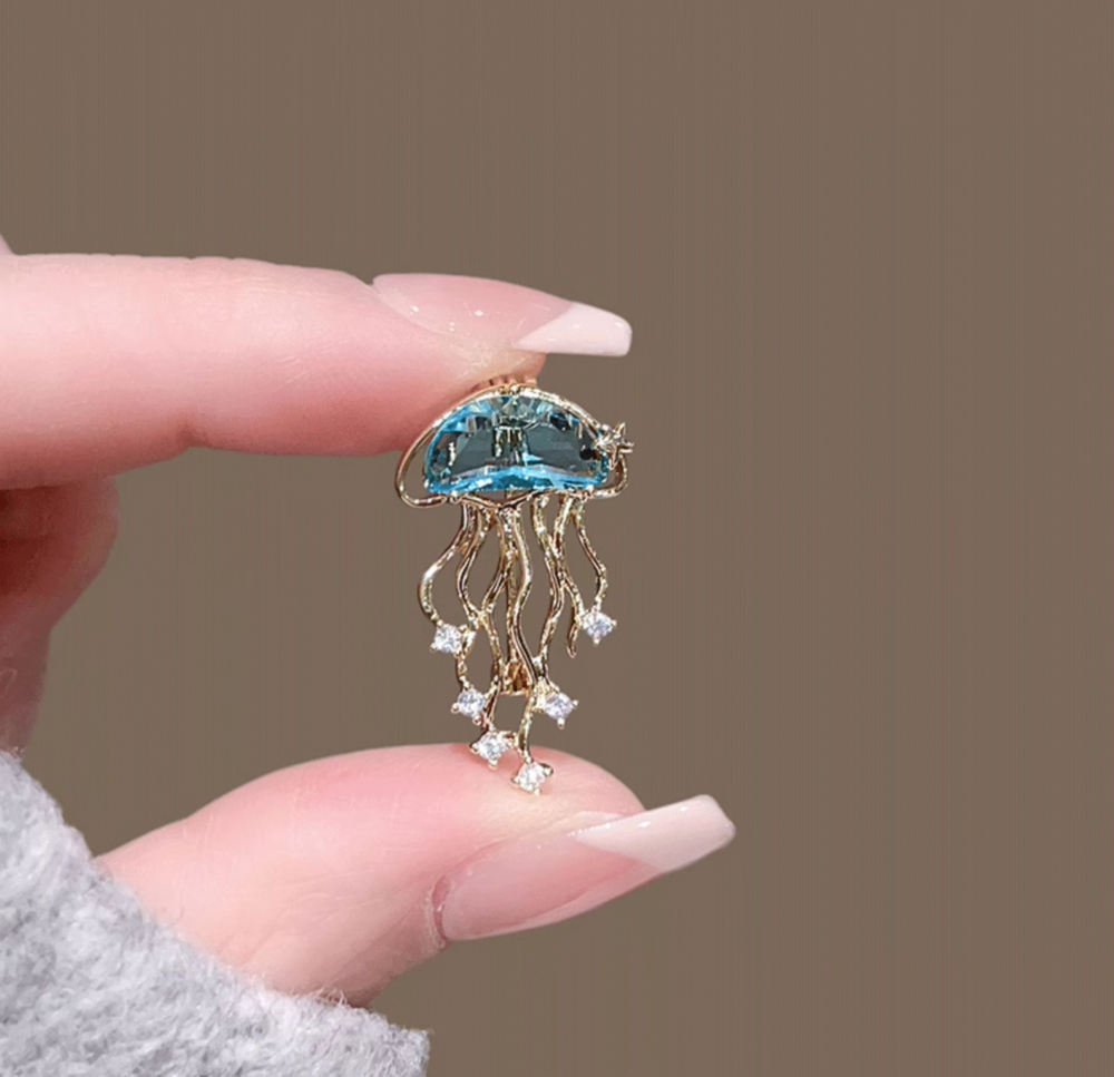 Delicate Ocean Jellyfish Brooch