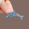 Dreamy Blue Crystal Dolphin Brooch4
