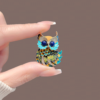Enamel Painted Owl Brooch4