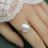 Free form Baroque Pearl Ring with Hollow Openwork Band2