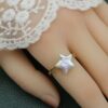 Free form Baroque Pearl Ring with Hollow Openwork Band7