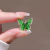 Green Crystal Clover Magnetic Brooch4