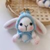 Light blue hat lop eared rabbit pendant
