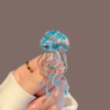 Ocean Inspired Crystal Jellyfish Pin with Dangling Rhinestones1