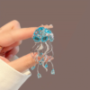 Ocean Inspired Crystal Jellyfish Pin with Dangling Rhinestones2