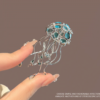 Ocean Inspired Crystal Jellyfish Pin with Dangling Rhinestones4