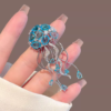 Ocean Inspired Crystal Jellyfish Pin with Dangling Rhinestones7