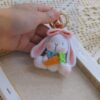 Pink Lop Eared Rabbit Carrot pendant