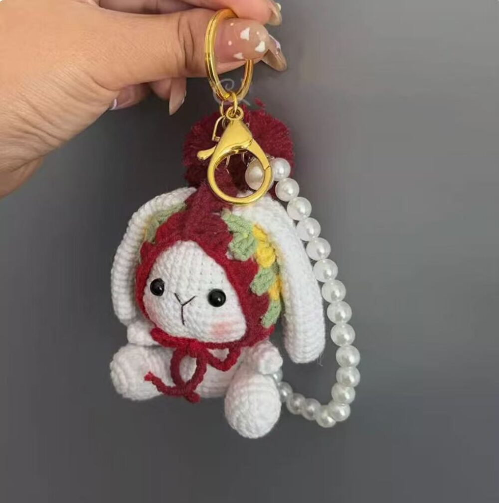 Red hat droop eared rabbit pendant