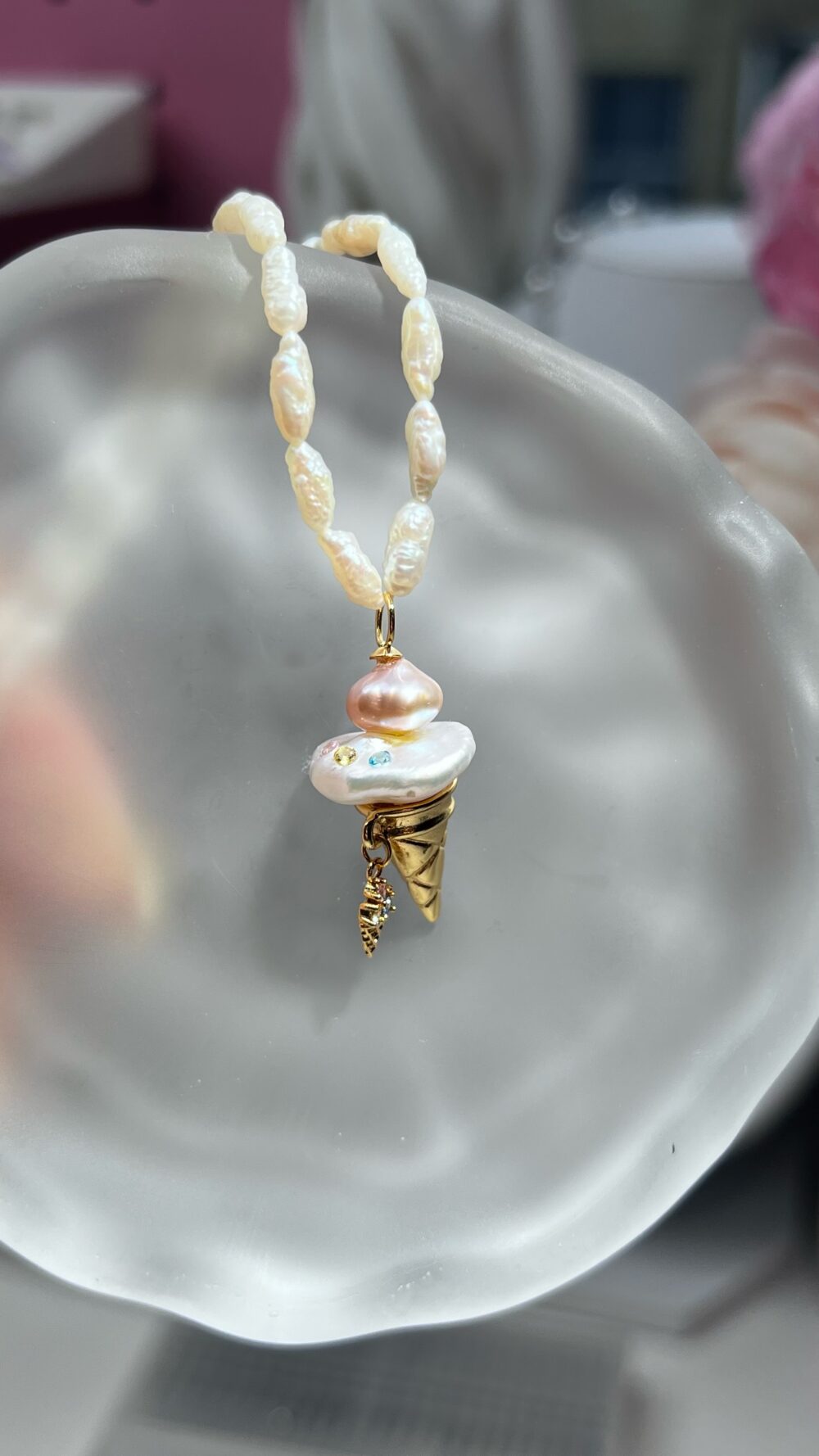 Sweet Summer Ice Cream Baroque Pearl Pendant6 scaled