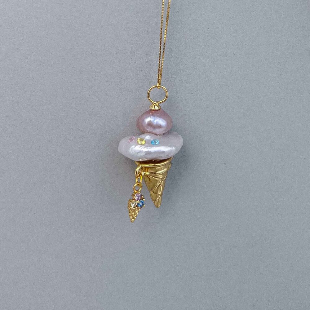 Sweet Summer Ice Cream Baroque Pearl Pendant7 1