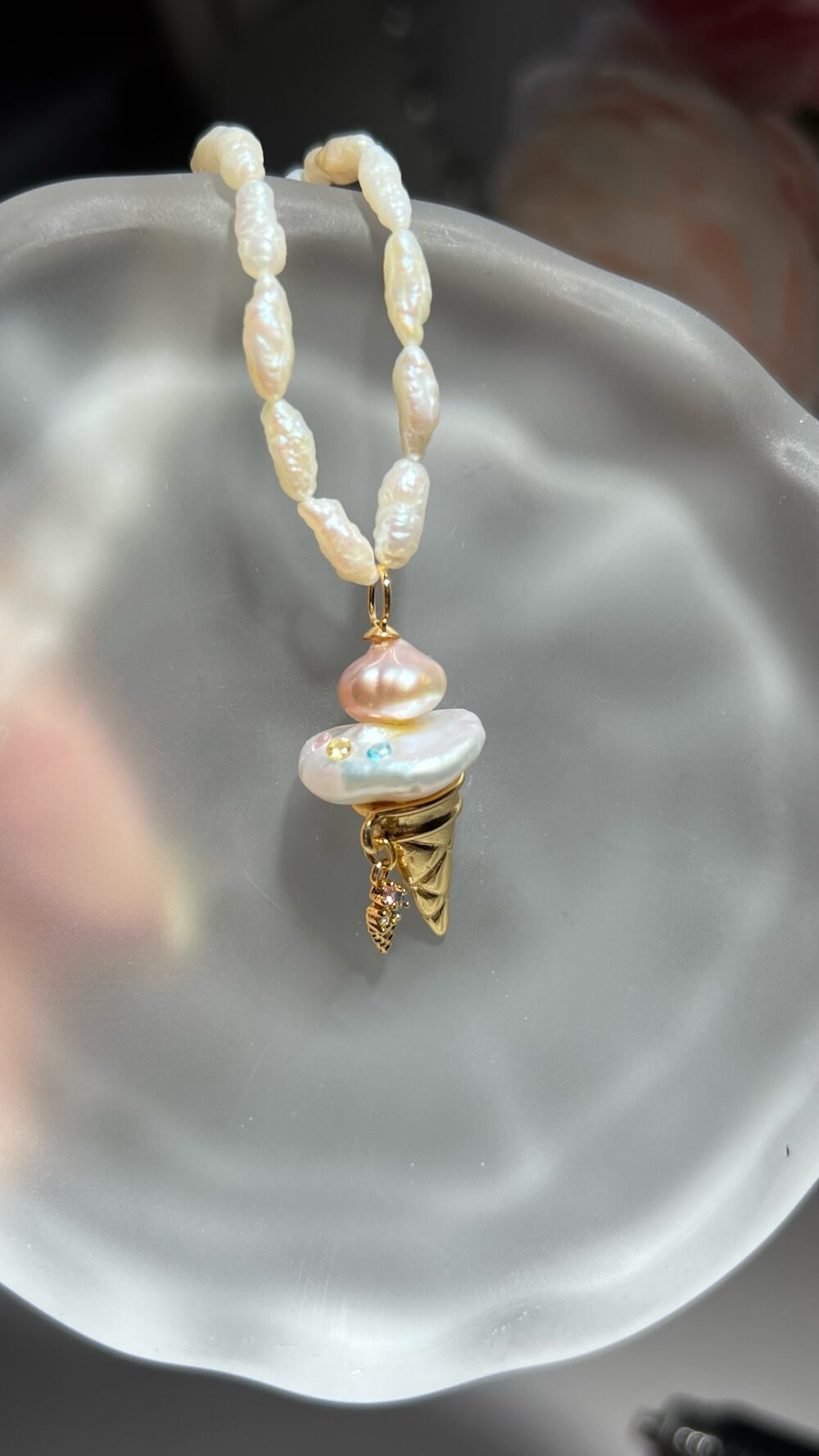 Sweet Summer Ice Cream Baroque Pearl Pendant7 scaled