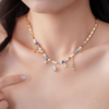 Celestial Pearl Necklace – Moon Star Teardrop Pendant3
