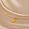 Double Layered Pearl Necklace Tiny Bead Choker Delicate Collarbone Chain5
