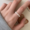 Hammered Sterling Silver Ring with Baroque Pearl1
