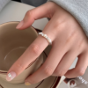Hammered Sterling Silver Ring with Baroque Pearl2