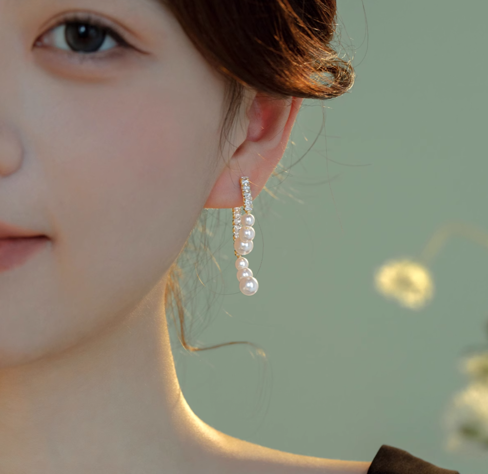 Long Pearl Drop Earrings3