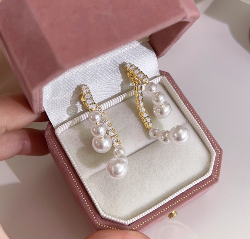 Long Pearl Drop Earrings5