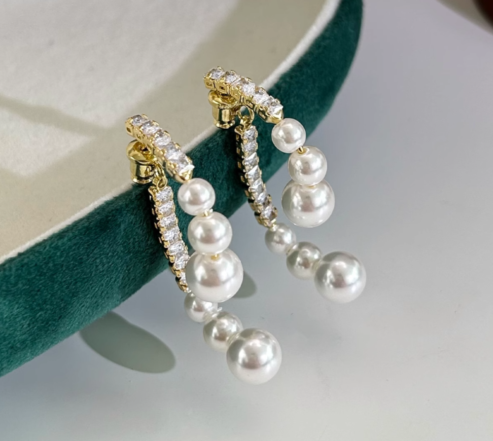 Long Pearl Drop Earrings6